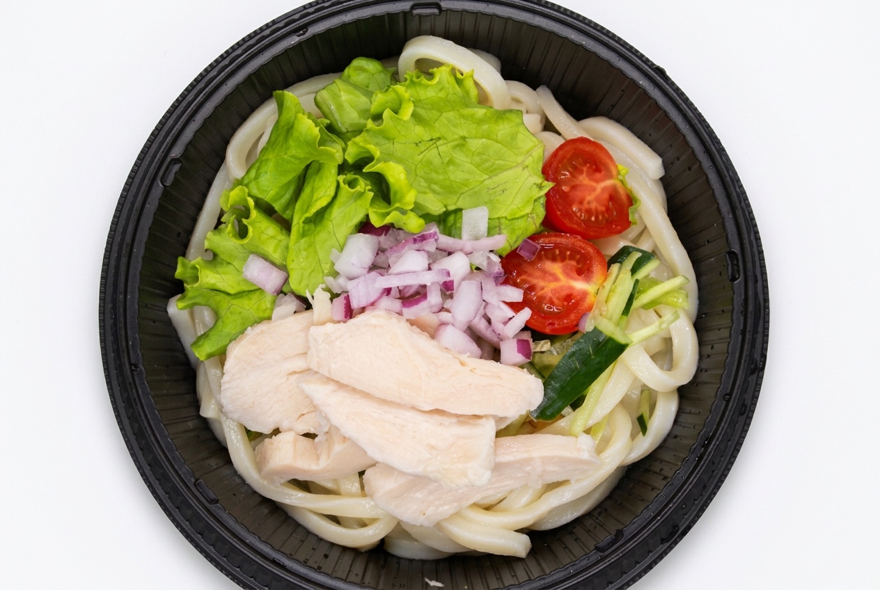 【冷】蒸し鶏のゴマだれサラダうどん